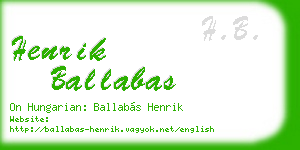 henrik ballabas business card